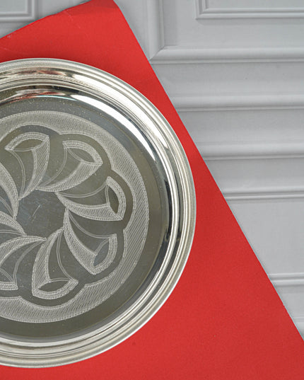 German Silver Engraved Plate - 6 inch - WL4194