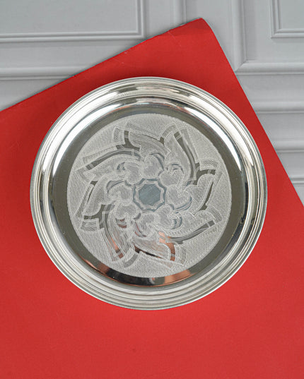 German Silver Engraved Plate - 6 inch - WL4194