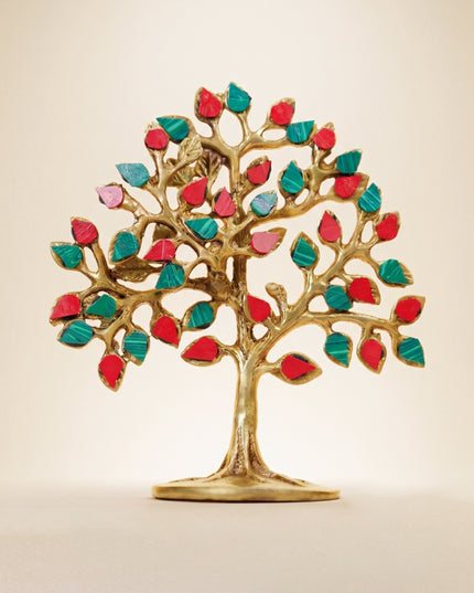Brass Kalpavriksha Tree with Tile Work - WL4220