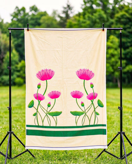 Pooja Back Drops - White Pichwai Design - WL4232-1