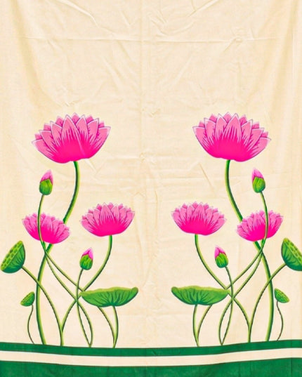 Pooja Back Drops - White Pichwai Design - WL4232-1