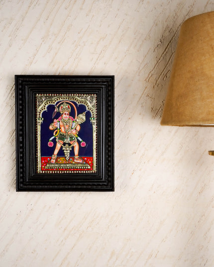 Tanjore Painting - Hanuman - Flat (Gold Foil) - 10x8 inch - WL4259
