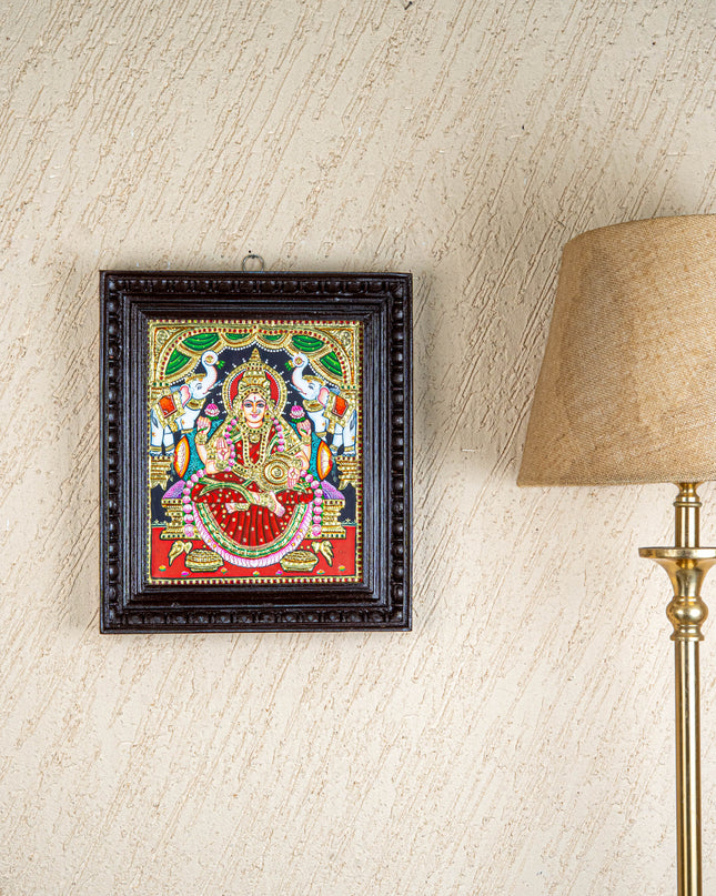 Tanjore Painting - Gajalakshmi - Flat (Gold Foil) - 12x10 inch - WL4262