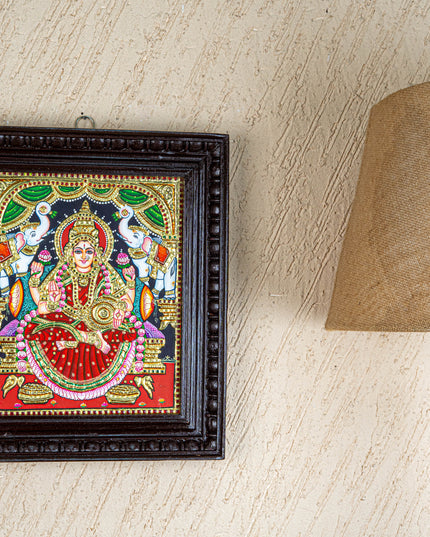 Tanjore Painting - Gajalakshmi - Flat (Gold Foil) - 12x10 inch - WL4262