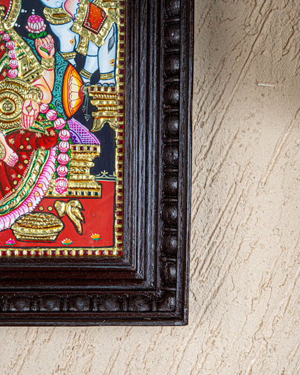 Tanjore Painting - Gajalakshmi - Flat (Gold Foil) - 12x10 inch - WL4262