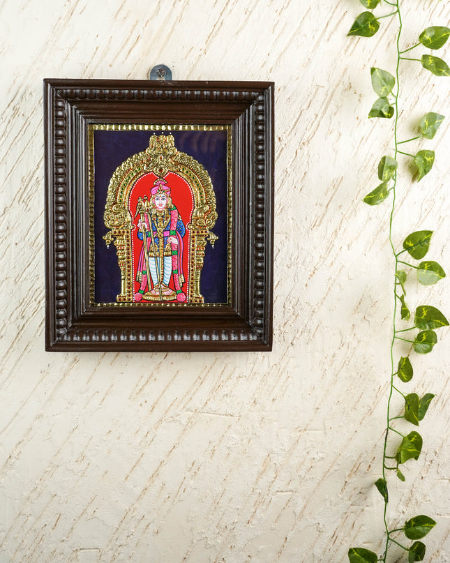 Tanjore Painting - Murugan - Flat (Gold Foil) - 10x8 inch - WL4264
