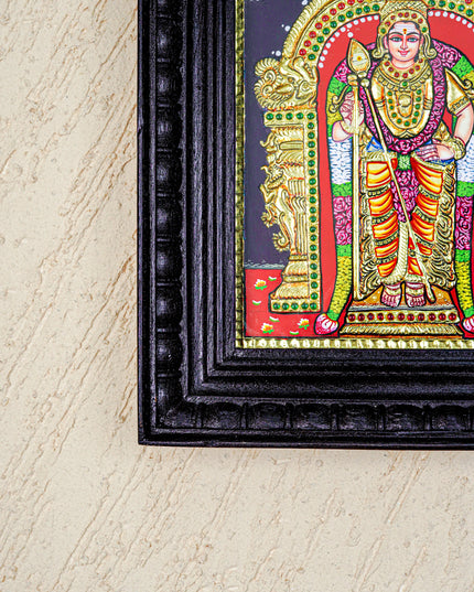 Tanjore Painting - Murugan - Flat (Gold Foil) - 10x8 inch - WL4264