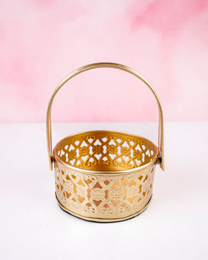 Basket With Tin Jar - WL4318