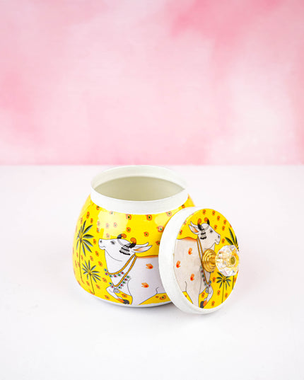 Basket With Tin Jar - WL4318