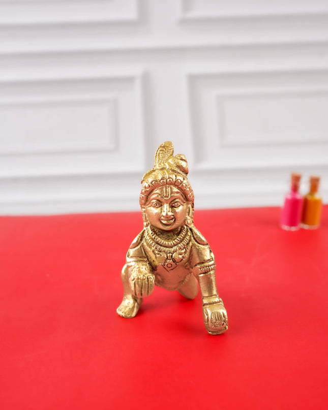 Brass Laddu Gopal Figurines - 3.5 inch - WL4332