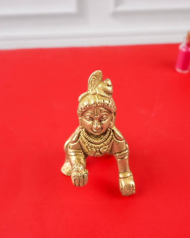 Brass Laddu Gopal Figurines - 3.5 inch - WL4332