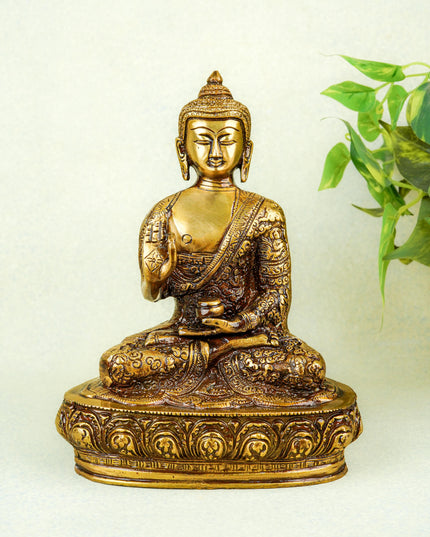 Brass Buddha Idol - 10 inch - WL4351