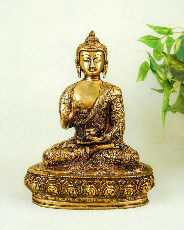 Brass Buddha Idol - 10 inch - WL4351