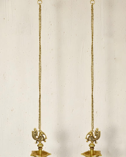 Peacock Hanging Five Face Diya - (Set of 2) - WL4364