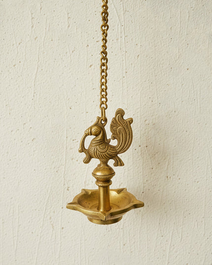 Peacock Hanging Five Face Diya - (Set of 2) - WL4364