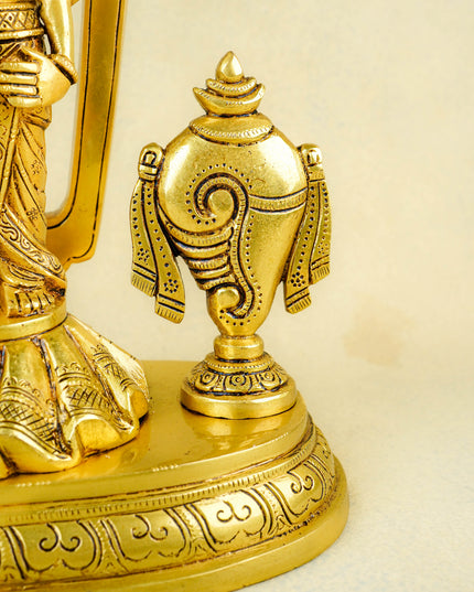 Brass Tirupati Balaji With Shank, Chakra & Nama - WL4365