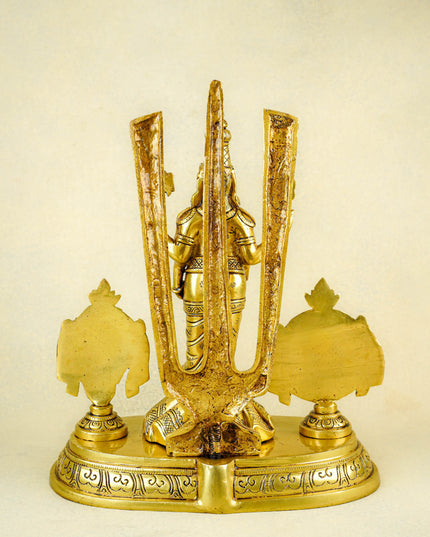 Brass Tirupati Balaji With Shank, Chakra & Nama - WL4365
