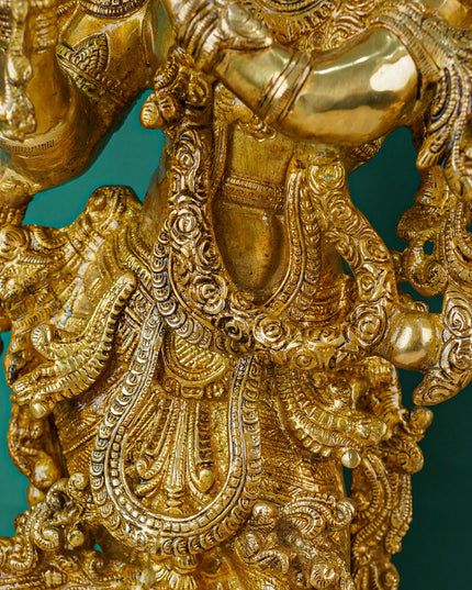 Brass Krishna Radha Figurines - Set of 2 - 30 inch - WL4386-2