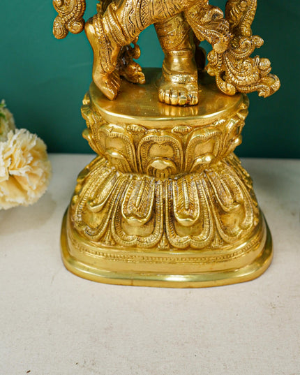 Brass Krishna Radha Figurines - Set of 2 - 30 inch - WL4386-2