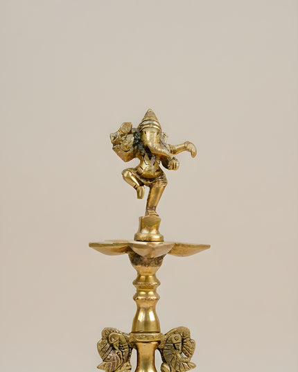 Brass Ganesha Kuthu Vilaku - WL4390