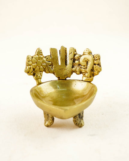Brass Shank Chakra Nama Diya - WL4440-1