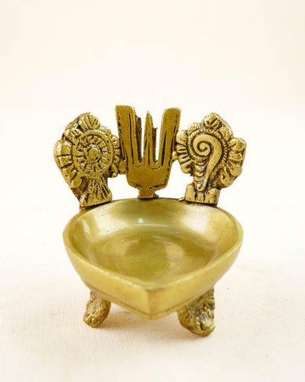 Brass Shank Chakra Nama Diya - WL4440-2