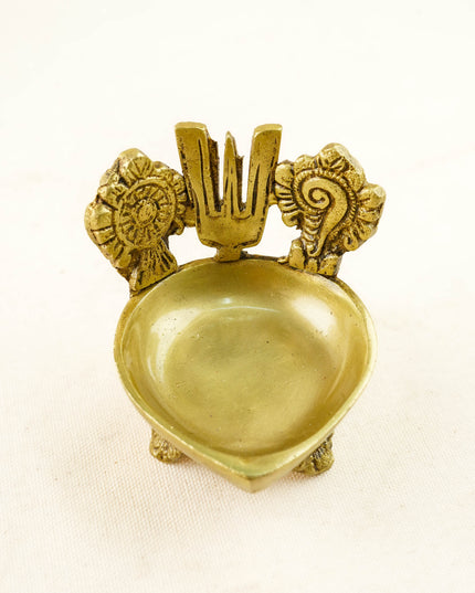 Brass Shank Chakra Nama Diya - WL4440-2