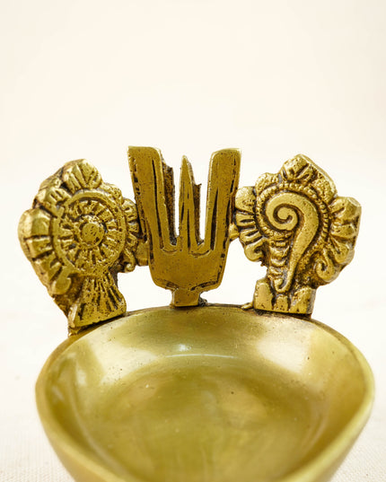 Brass Shank Chakra Nama Diya - WL4440-2