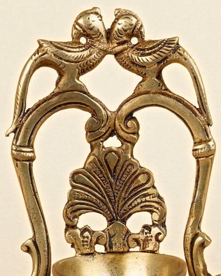 Brass Twin Parrot Diya - WL4503