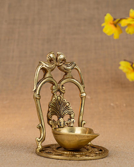 Brass Twin Parrot Diya - WL4503