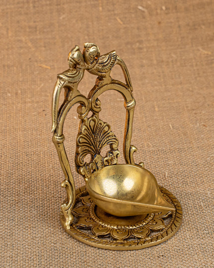 Brass Twin Parrot Diya - WL4503