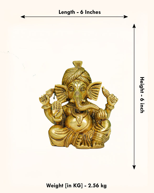 Brass Turban Ganesha - WL4505