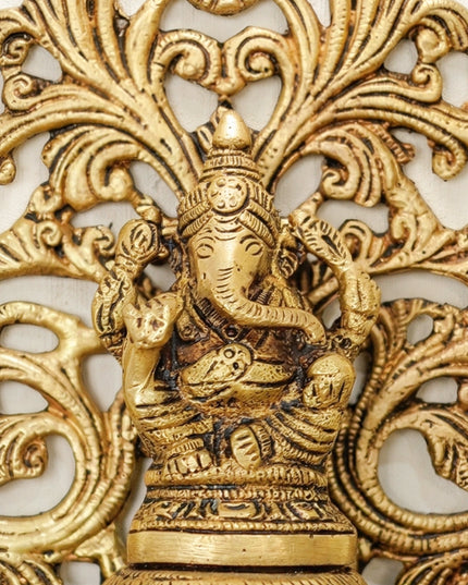 Brass Ganesha Six-Face Wall Hanging Diya - WL4509