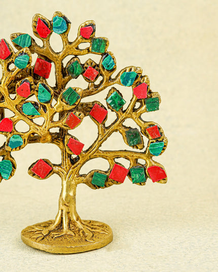 Brass Kalpavriksha Tree with Tile Work - WL4546
