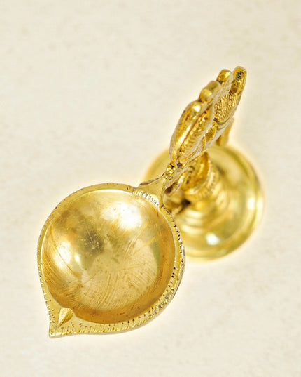 Brass Peacock Diya with Stand - WL4553-1