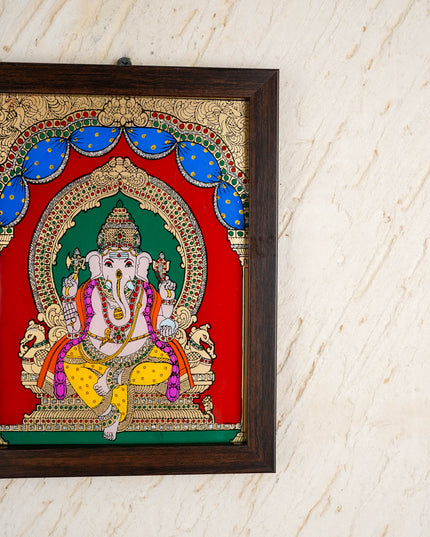 Ganesha Glass Reverse Painting Frame - 8 x 6 inch - WL4560-1