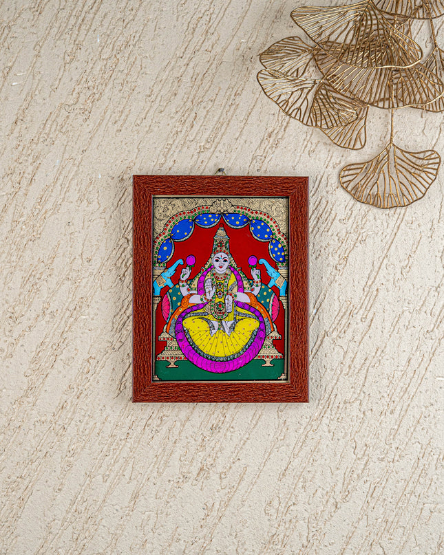 Gajalakshmi Glass Reverse Painting Frame - 8 x 6 inch - WL4560-2