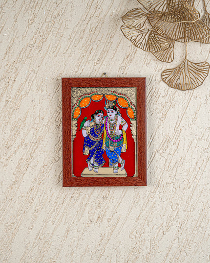 Radha Krishna Glass Reverse Painting Frame - 8 x 6 inch - WL4560-4