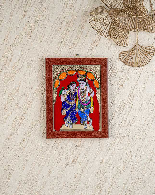 Radha Krishna Glass Reverse Painting Frame - 8 x 6 inch - WL4560-4