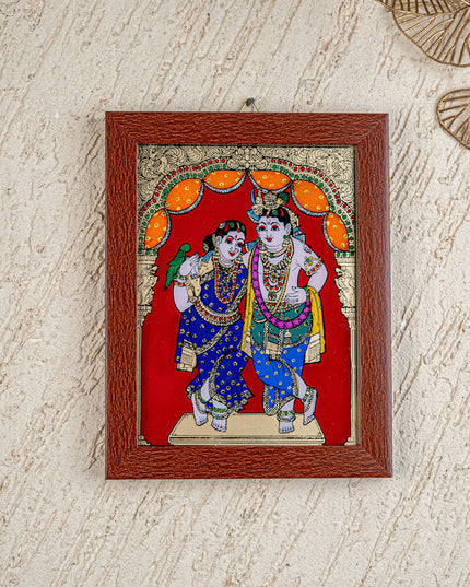 Radha Krishna Glass Reverse Painting Frame - 8 x 6 inch - WL4560-4