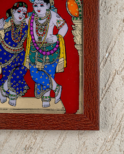 Radha Krishna Glass Reverse Painting Frame - 8 x 6 inch - WL4560-4