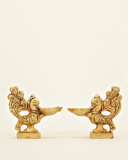 Brass Annapakshi Diya - Set of 2 - WL4575