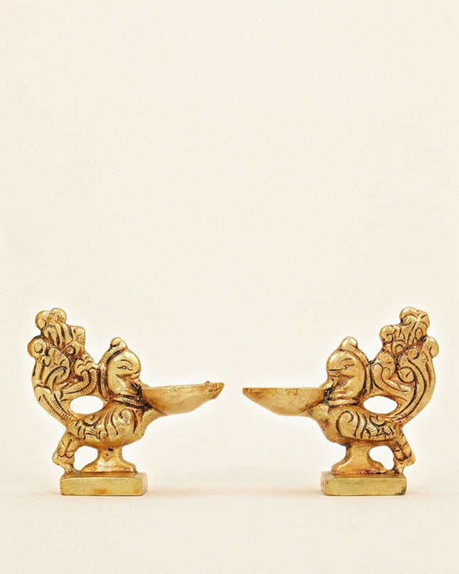 Brass Annapakshi Diya - Set of 2 - WL4575