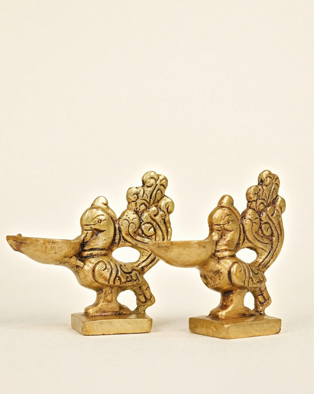 Brass Annapakshi Diya - Set of 2 - WL4575
