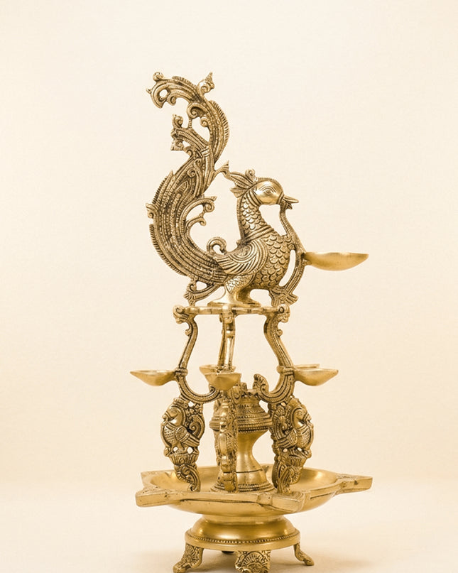 Brass Annapakshi 5 Face Diya - WL4581