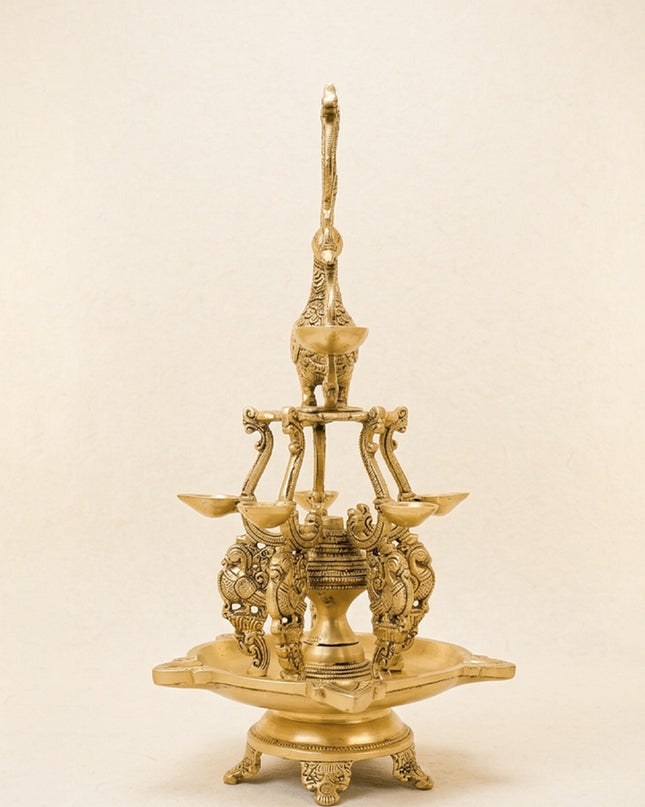 Brass Annapakshi 5 Face Diya - WL4581