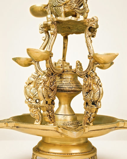 Brass Annapakshi 5 Face Diya - WL4581
