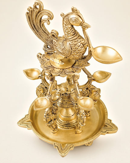 Brass Annapakshi 5 Face Diya - WL4581