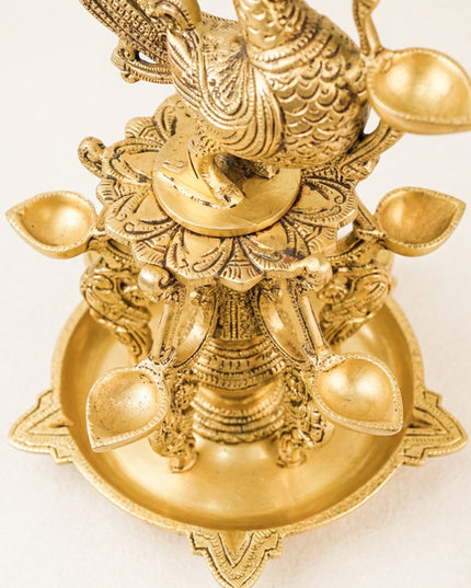 Brass Annapakshi 5 Face Diya - WL4581