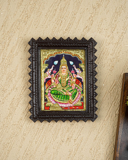 Tanjore Painting (Chettinad Frame) - Gajalakshmi - Flat (Gold Foil) - 8x6 inch - WL4588